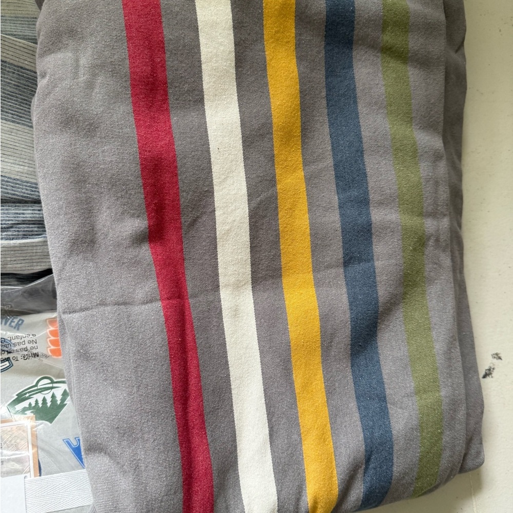 Pottery Barn Teen Striped Duvet Cover - Multicolor grey